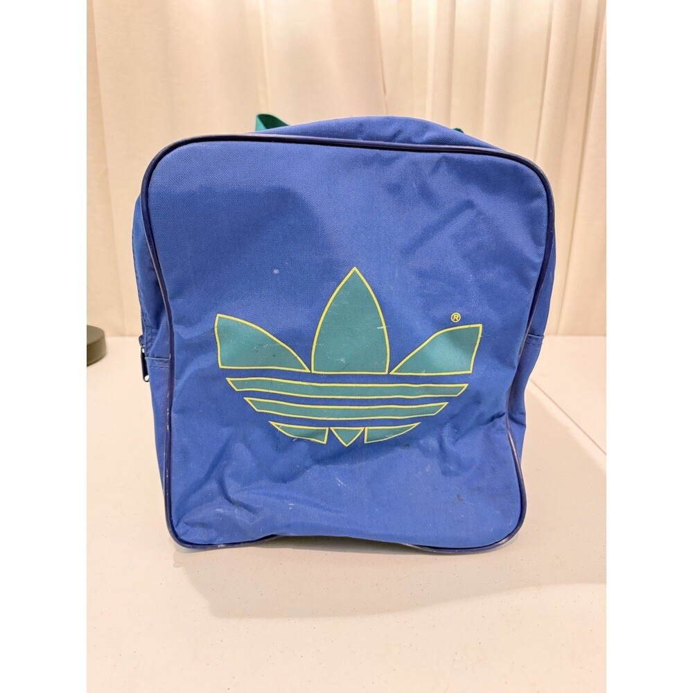 Vintage Adidas Large Sports Equipment Duffle Bag Blue Large Logo Rare HTF - Picture 2 of 11